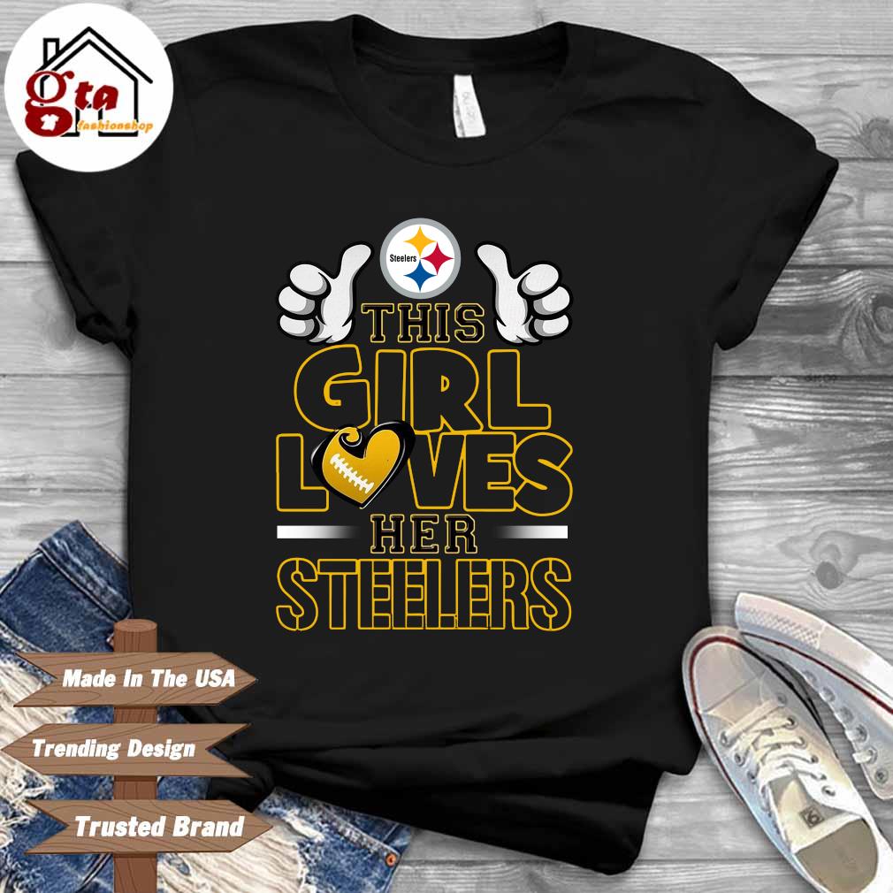 MagikTees This Girl Loves Her Steelers Football Women's T-Shirt