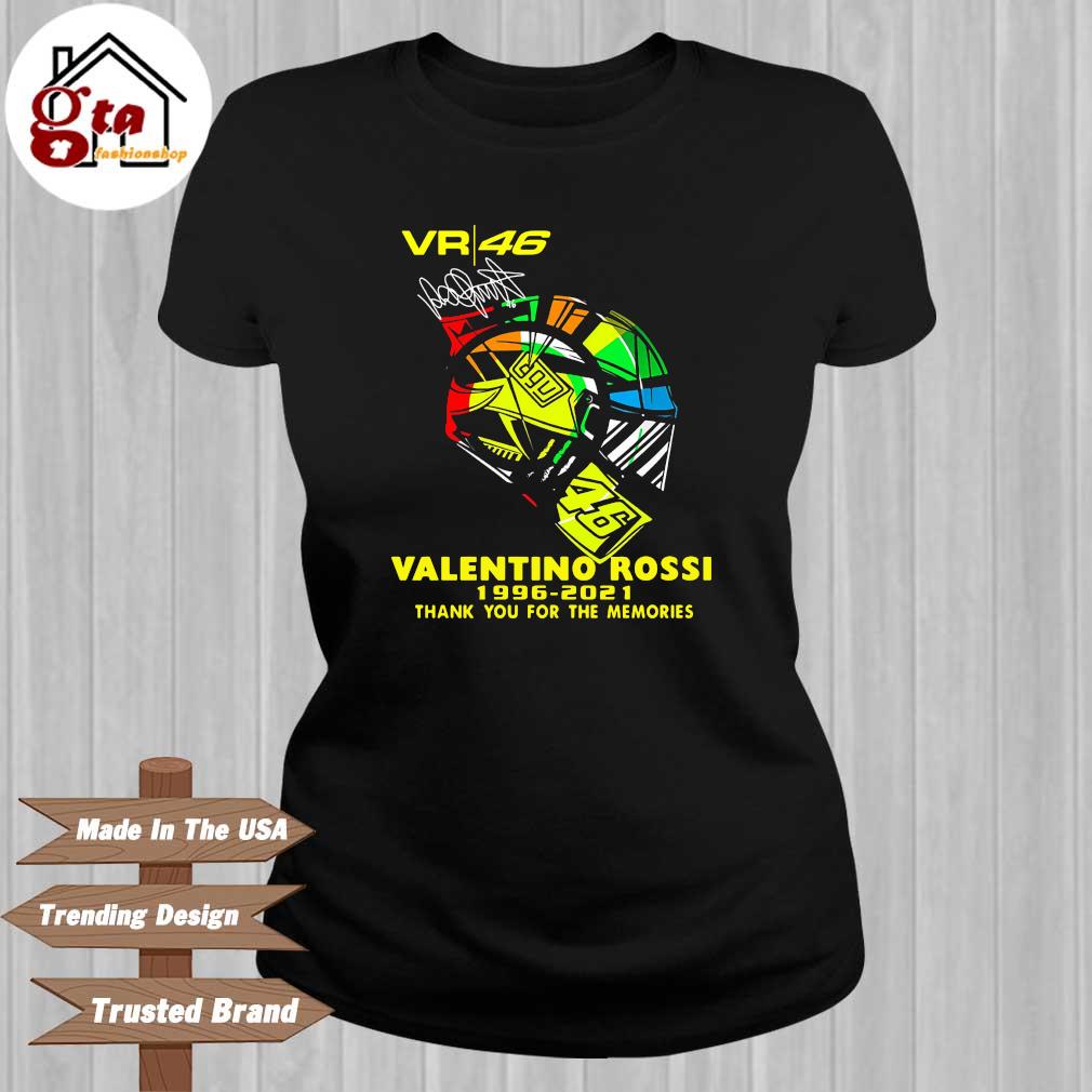 Vr46 Valentino Rossi 1996-2021 thank you for the memories signature t-shirt,  hoodie, sweater, long sleeve and tank top