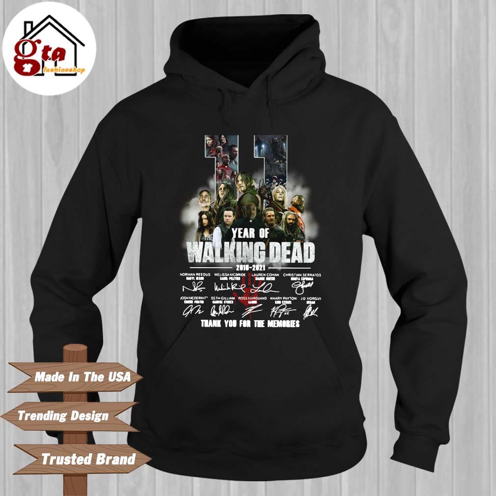 11 years of The Walking Dead 2018-2021 thank you for the memories signatures s Hoodie