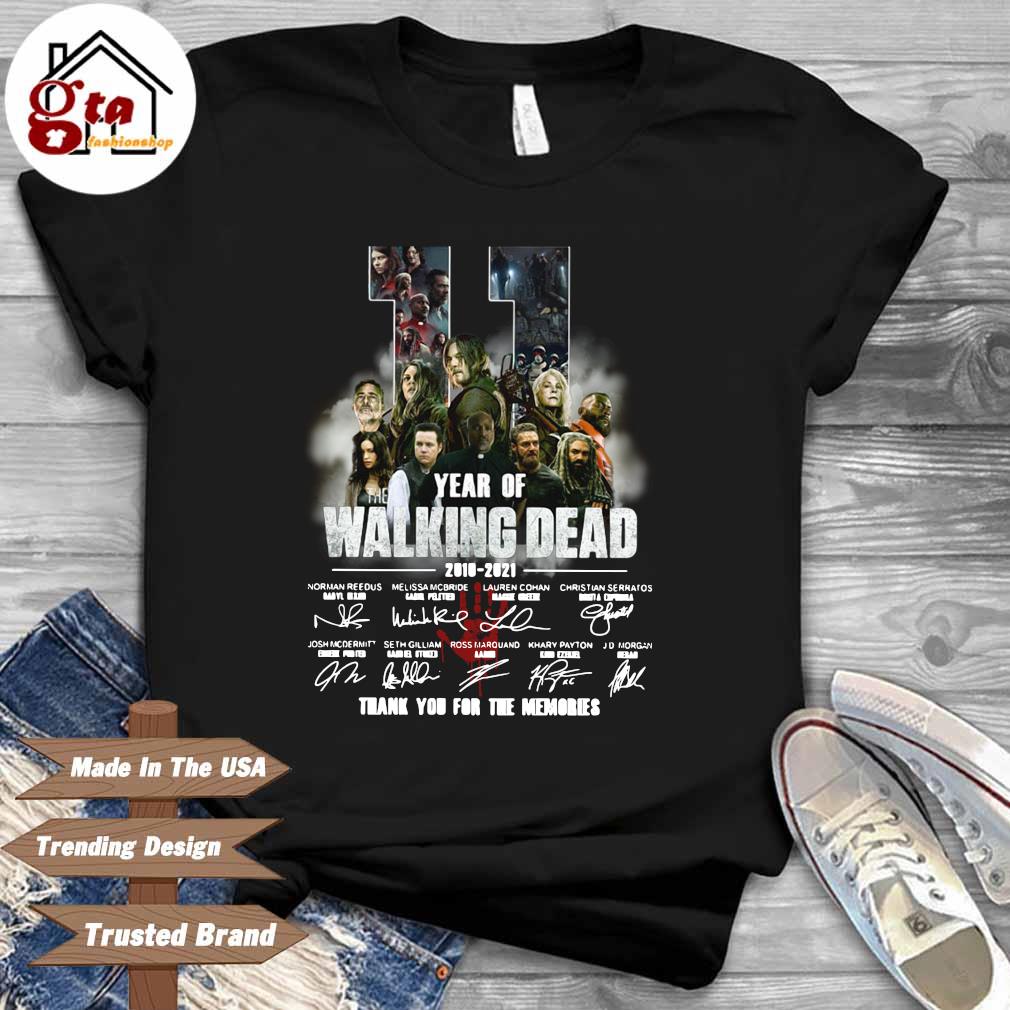 11 years of The Walking Dead 2018-2021 thank you for the memories signatures shirt