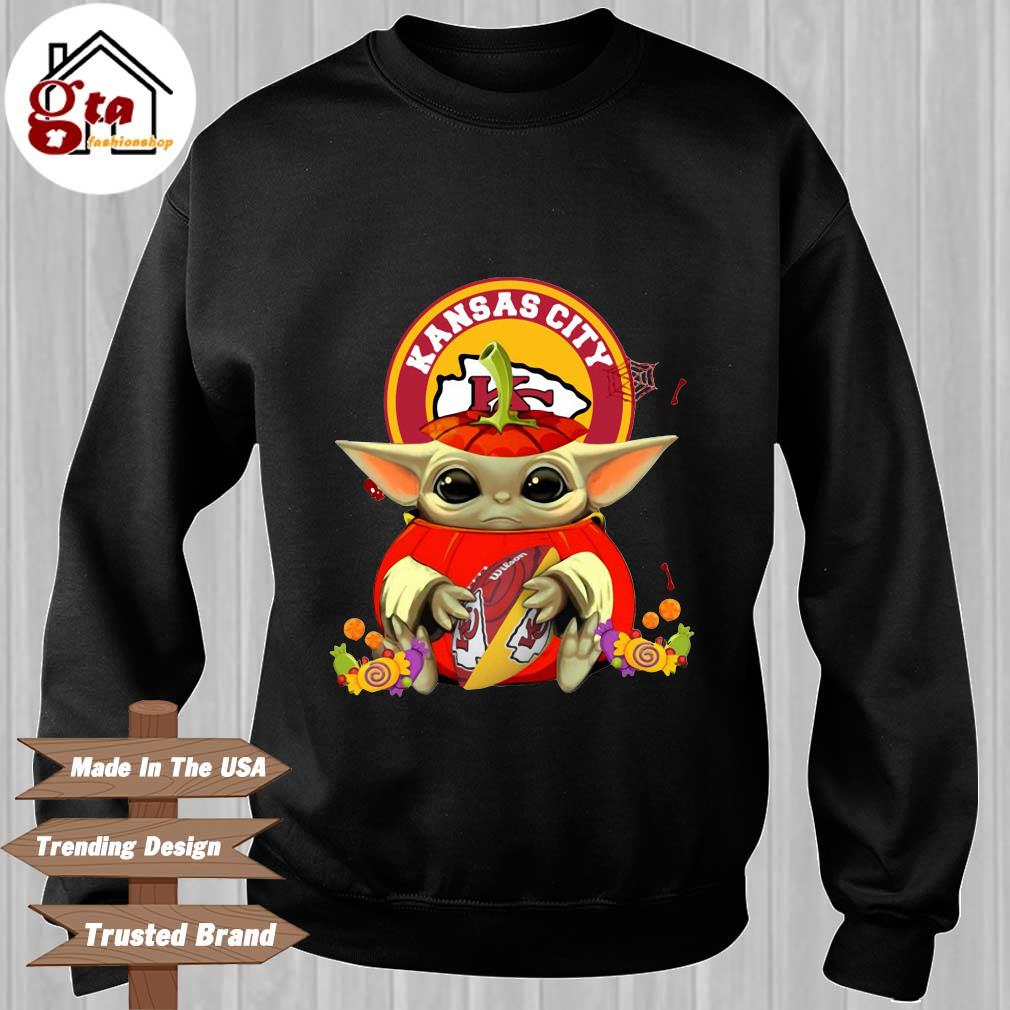 Baby Yoda Hug Football Kansas City Chiefs Logo Design Shirt, hoodie,  sweater and long sleeve