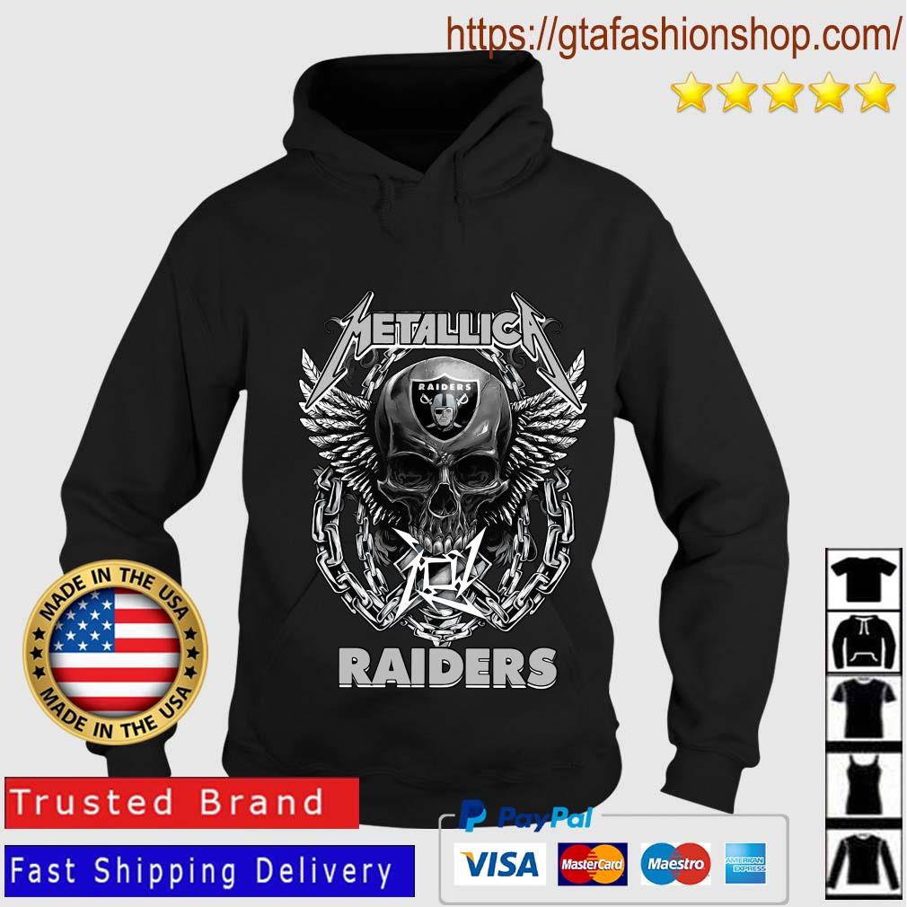 daarna Warmte marathon Nice skull Metallica Oakland Raiders Shirt, hoodie, sweater, long sleeve  and tank top