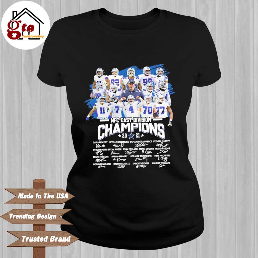 Dallas Cowboys NFC Division Champions 2021 Players Name signatures shirt,  hoodie, sweater, long sleeve and tank top