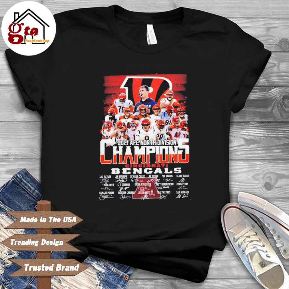 Cincinnati Bengals Team Signature AFC North Division Champions 2021 2022 T- Shirt, hoodie, sweater, long sleeve and tank top