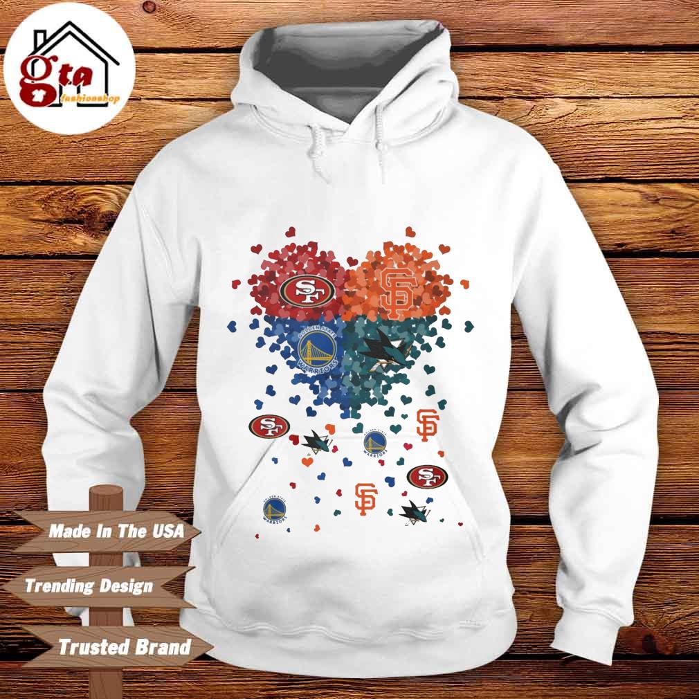 Unique San Francisco 49ers Golden State Warriors Tiny Heart Shape T-shirt,  Hoodie, Sweater, Long Sleeve - Jomagift