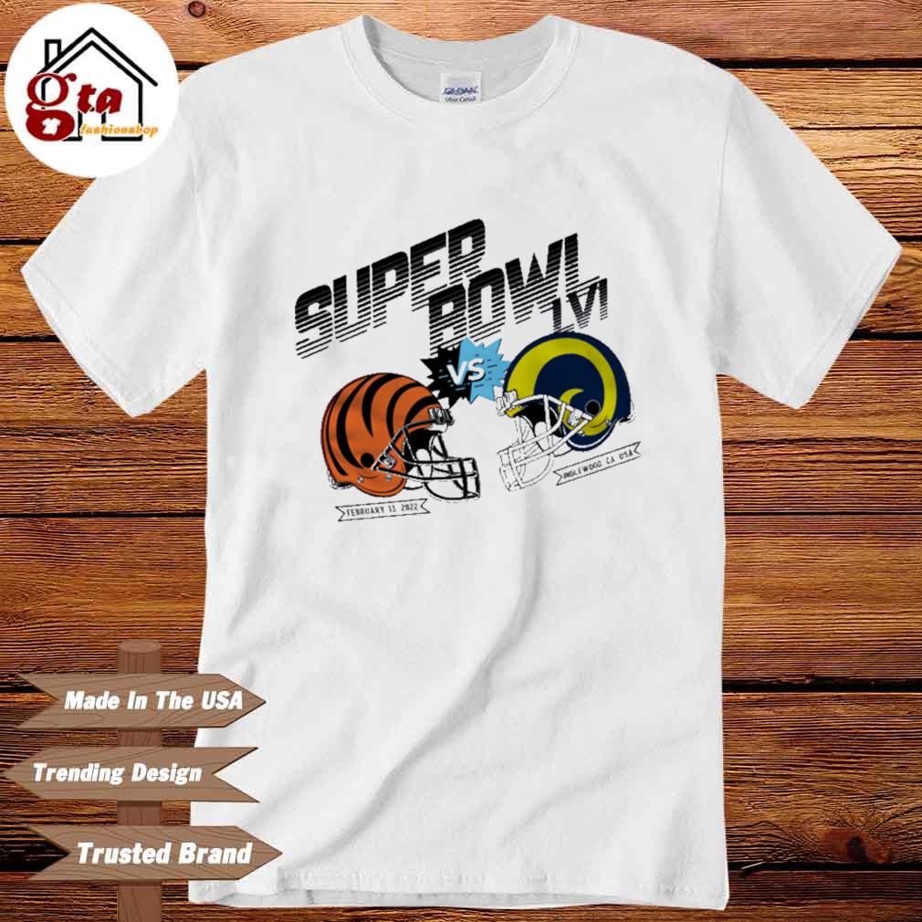 Bengals Vs Rams Shirt Souvenir LVI 56 Inglewood CA NFL Game shirt