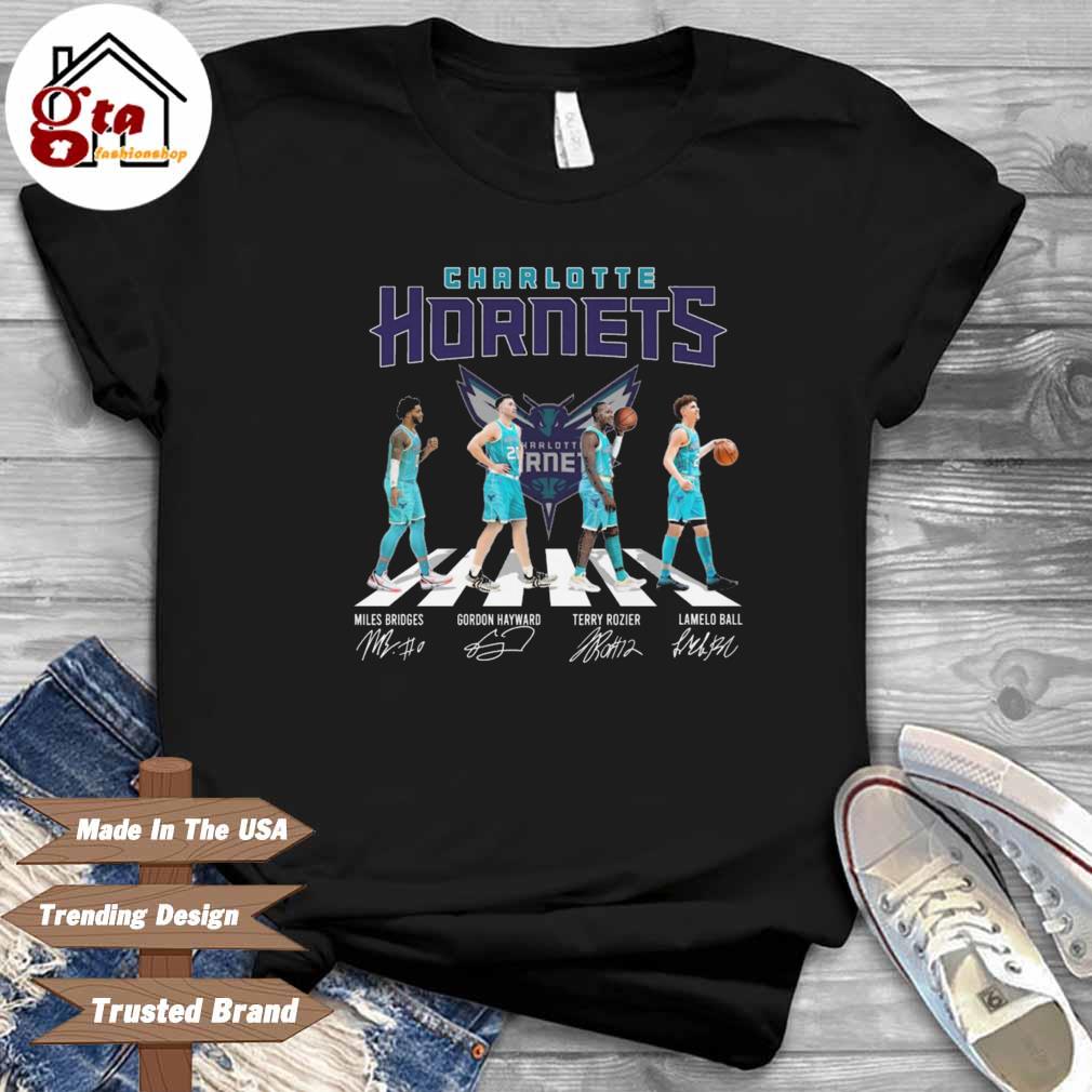 Charlotte Hornets Miles Bridges Gordon Hayward Terry Rozier Lamelo Ball  Abbey Road Signatures Shirt,Sweater, Hoodie, And Long Sleeved, Ladies, Tank  Top