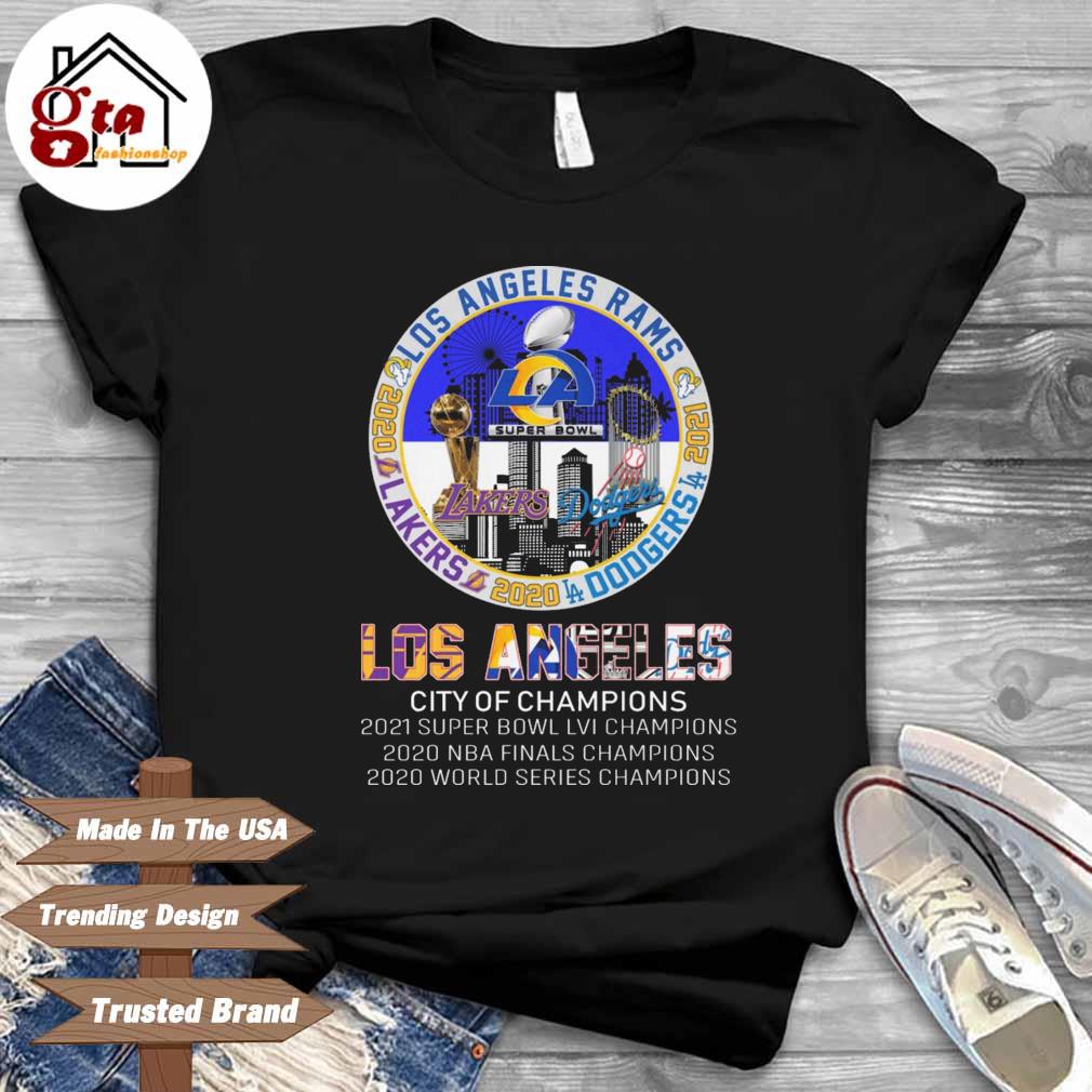 Los Angeles City Of Champions Dodgers Lakers Rams Galaxy T-Shirt