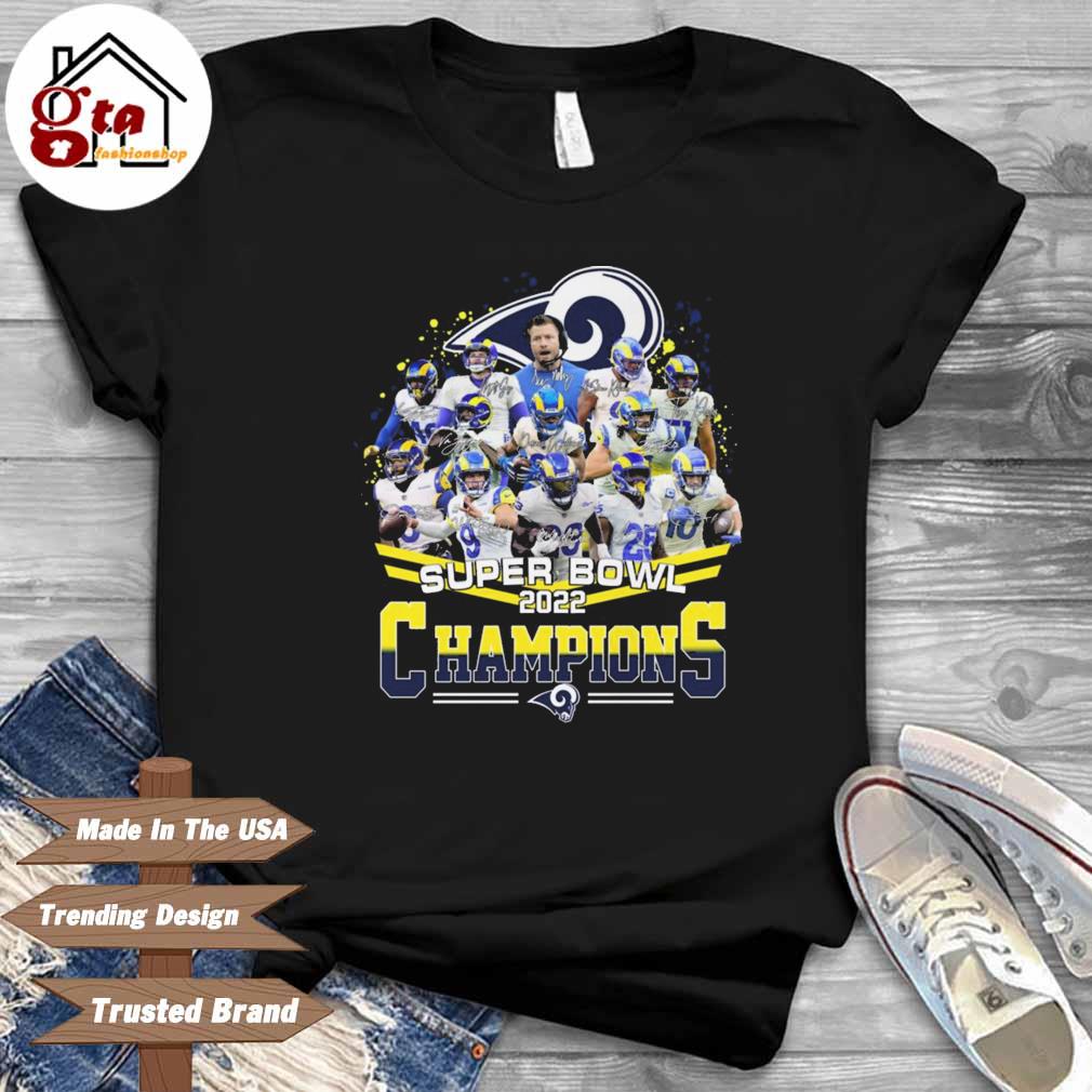 Los Angeles Rams players signatures Super Bowl 2022 Champions shirt,  hoodie, sweater, long sleeve and tank top