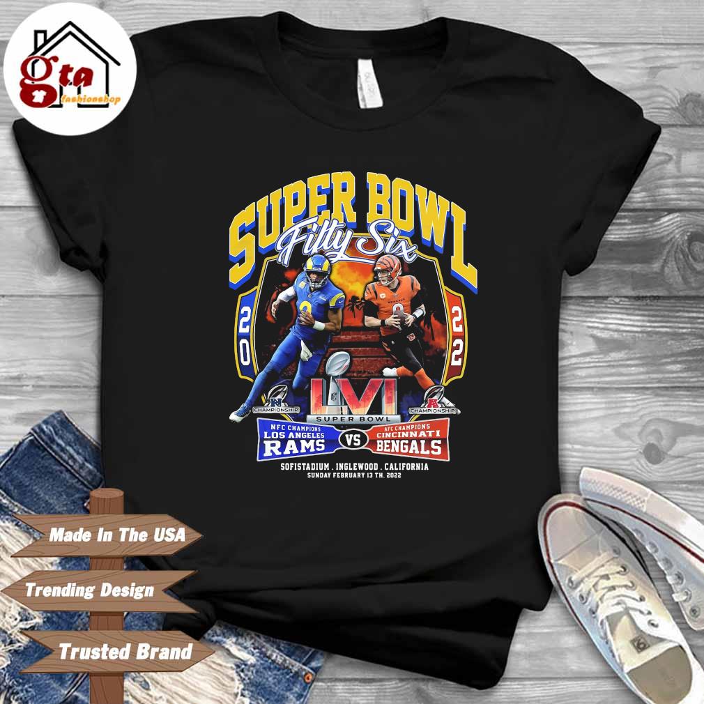 Super Bowl Fifty Six 2022 Rams Vs Bengals Matchup Shirt, hoodie