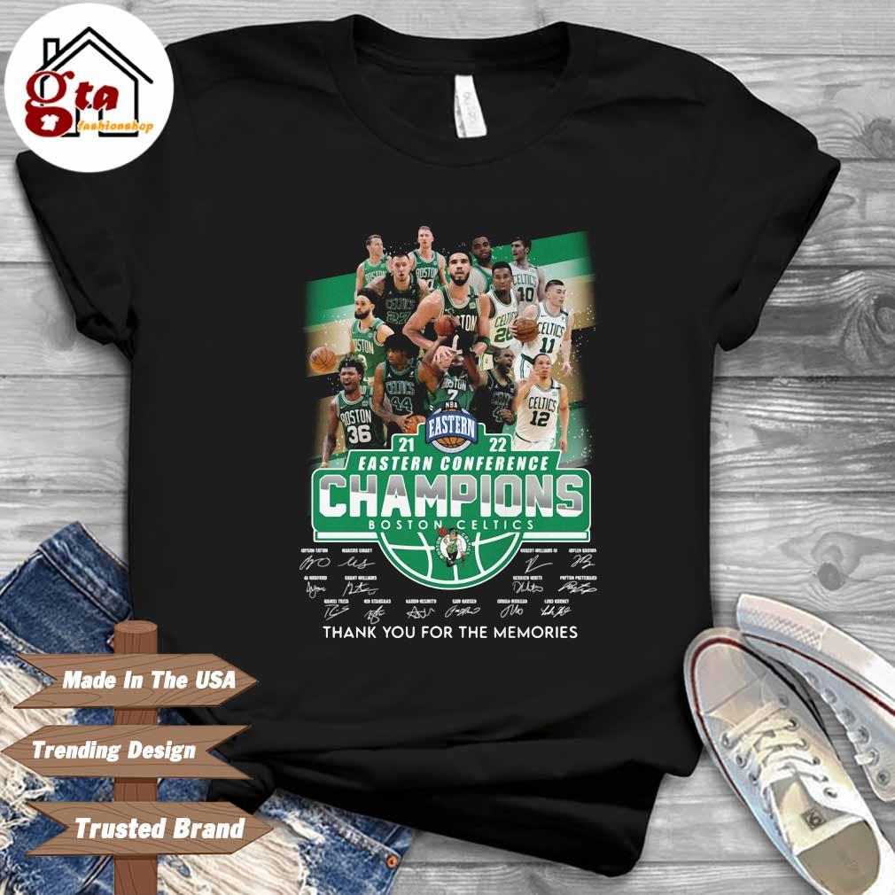 2021 2022 eastern conference champions Boston Celtics signatures thank you for the memories shirt