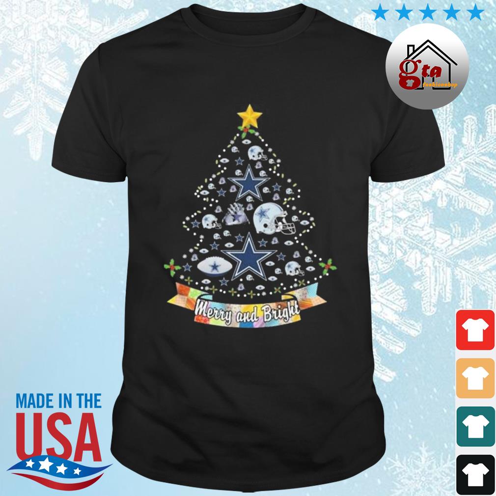 Dallas Cowboys Christmas Tree Merry And Bright 2022 Shirt