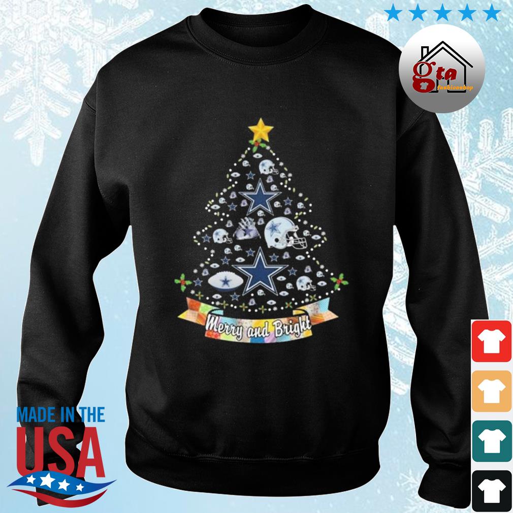 Dallas Cowboys Christmas Tree Merry And Bright 2022 Shirt sweater