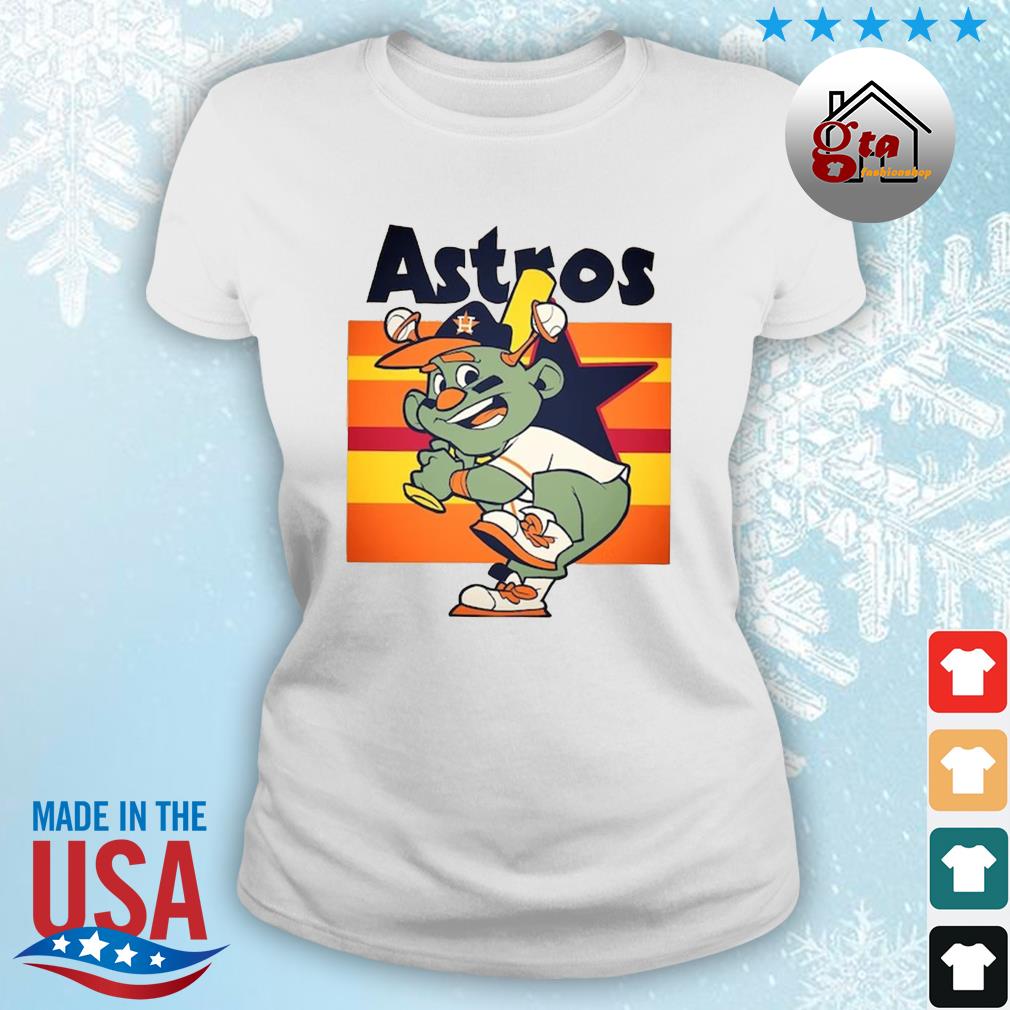 Houston Astros World Series 2022 Baseball Orbit Mascot We Want Houston Vintage Shirt ladies