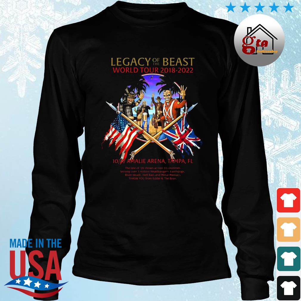Iron Maiden Florida 2022 Event Legacy Of The Beast World Tour 2018-2022 Shirt Longsleeve den