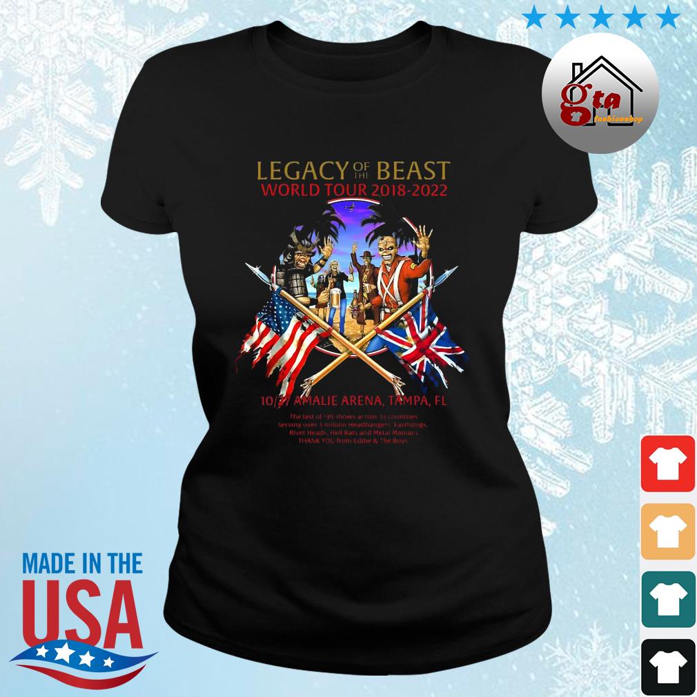 Iron Maiden Florida 2022 Event Legacy Of The Beast World Tour 2018-2022 Shirt ladies
