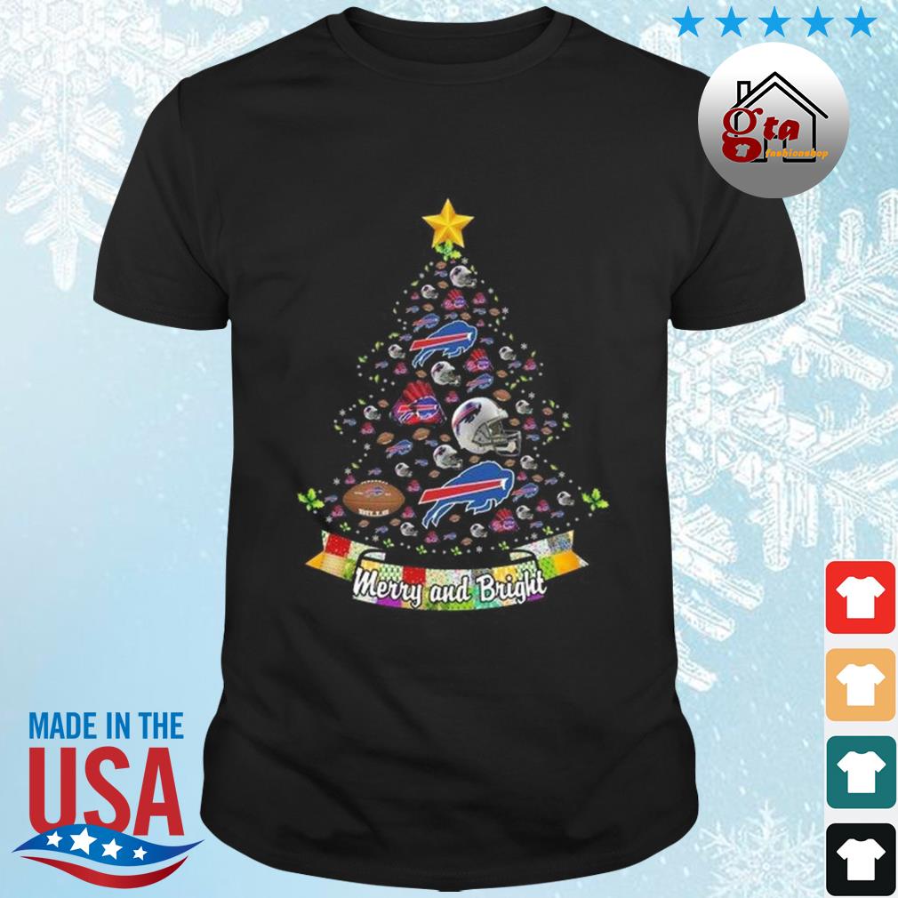 Merry And Bright Buffalo Bills NFL Christmas Tree 2022 Shirt