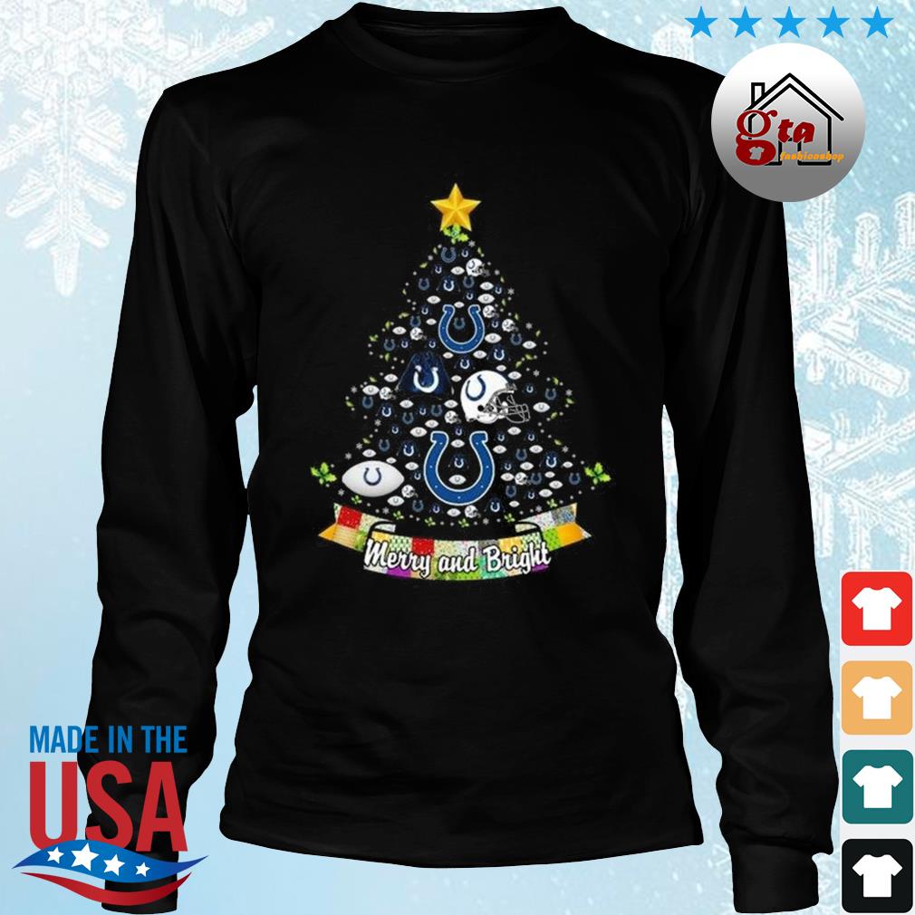 Merry And Bright Indianapolis Colts MLB Christmas Tree 2022 Shirt Longsleeve den
