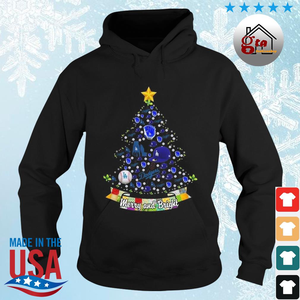 Merry And Bright Los Angeles Dodgers MLB Christmas Tree 2022 Shirt hoodie