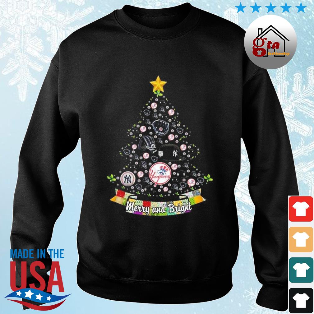 Merry And Bright New York Yankees MLB Christmas Tree 2022 Shirt sweater