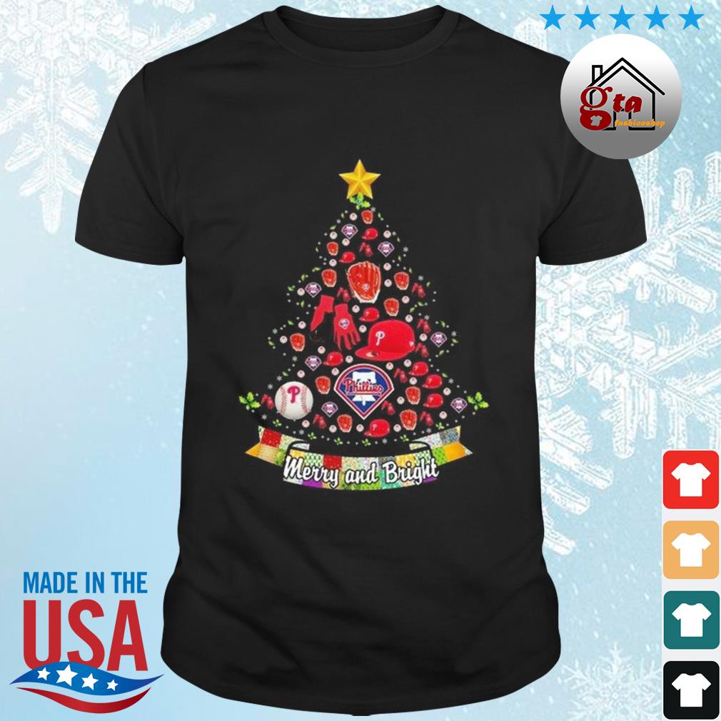 Merry And Bright Philadelphia Phillies MLB Christmas Tree 2022 Shirt