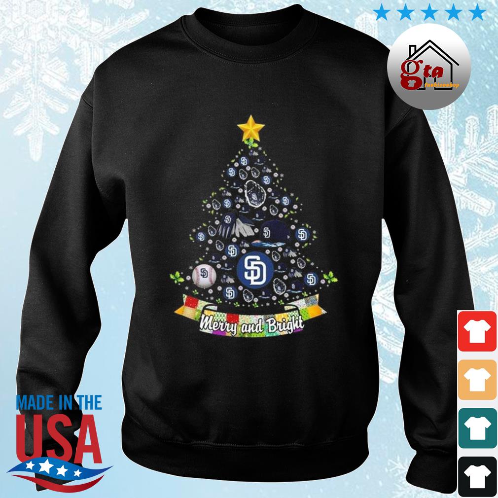 Merry And Bright San Diego Padres MLB Christmas Tree 2022 Shirt sweater