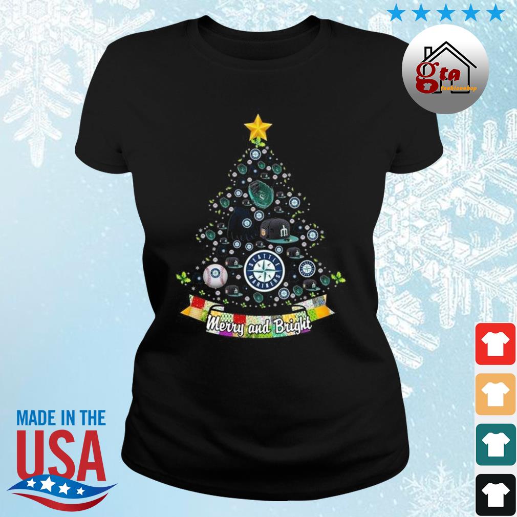Merry And Bright Seattle Mariners MLB Christmas Tree 2022 Shirt ladies