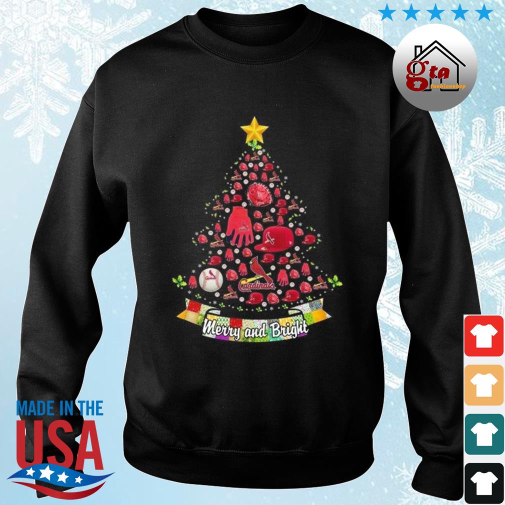 Merry And Bright St. Louis Cardinals MLB Christmas Tree 2022 Shirt sweater