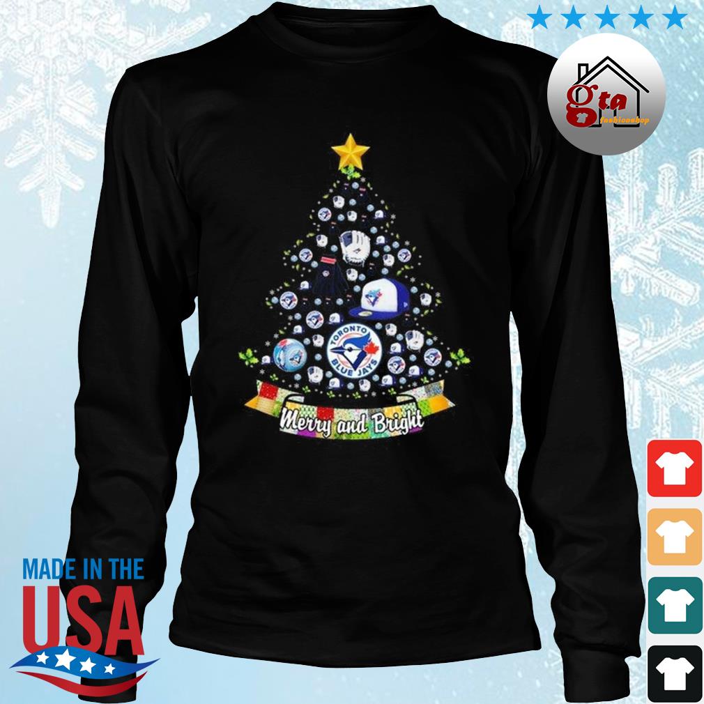 Merry And Bright Toronto Blue Jays MLB Christmas Tree 2022 Shirt Longsleeve den