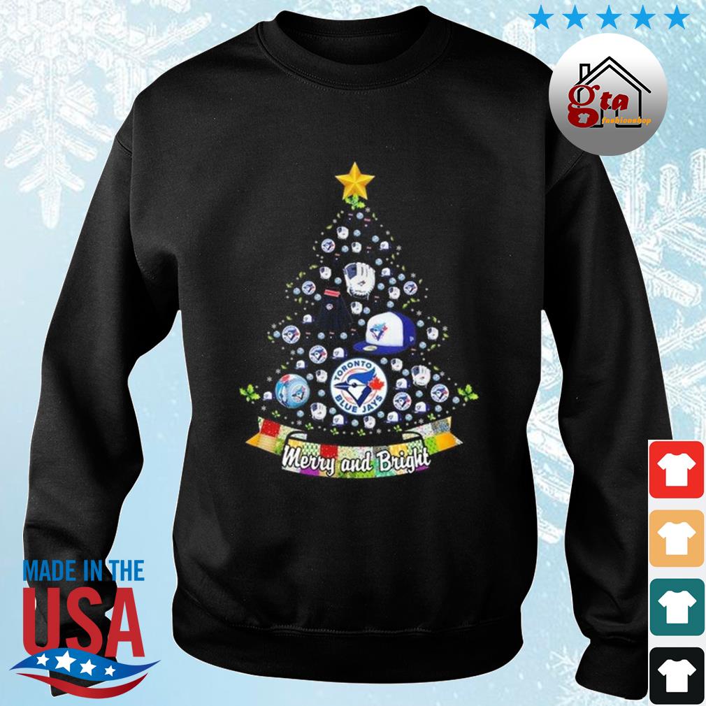 Merry And Bright Toronto Blue Jays MLB Christmas Tree 2022 Shirt sweater