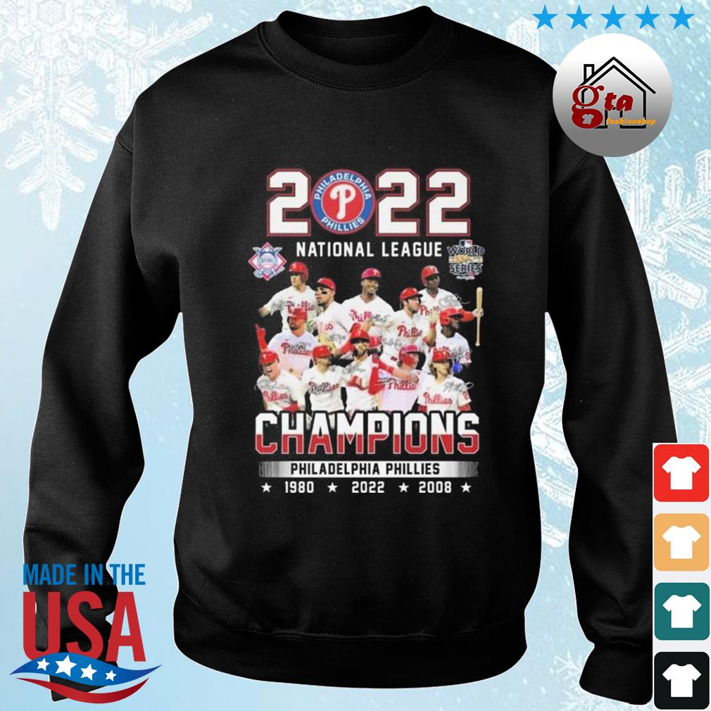 Philadelphia Phillies 2022 National League Champions 1980 2008 2022 Signatures Shirt sweater