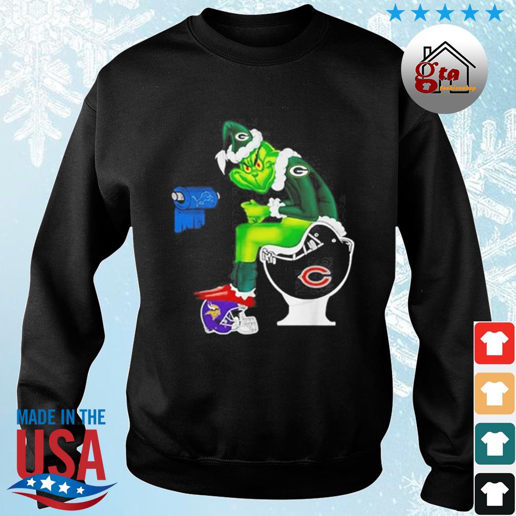 Official The Grinch Detroit Lions Shit On Toilet Green Bay Packers And  Other Teams Christmas Shirt - Togethertee