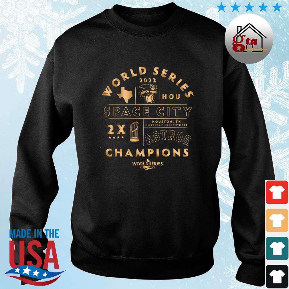 2022 Houston Astros Two-Time World Series Champions Gold Shirt