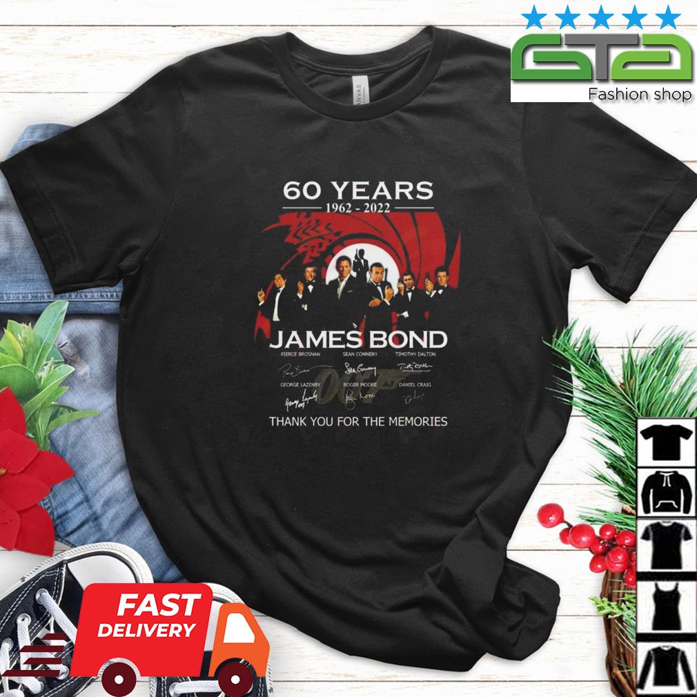 60 Years 1962 – 2022 007 James Bond Thank You For The Memories Signatures Shirt