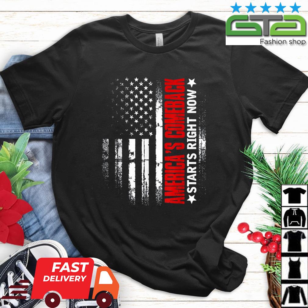 America's Comeback Starts Right Now Support Trump 2024 USA Flag Shirt