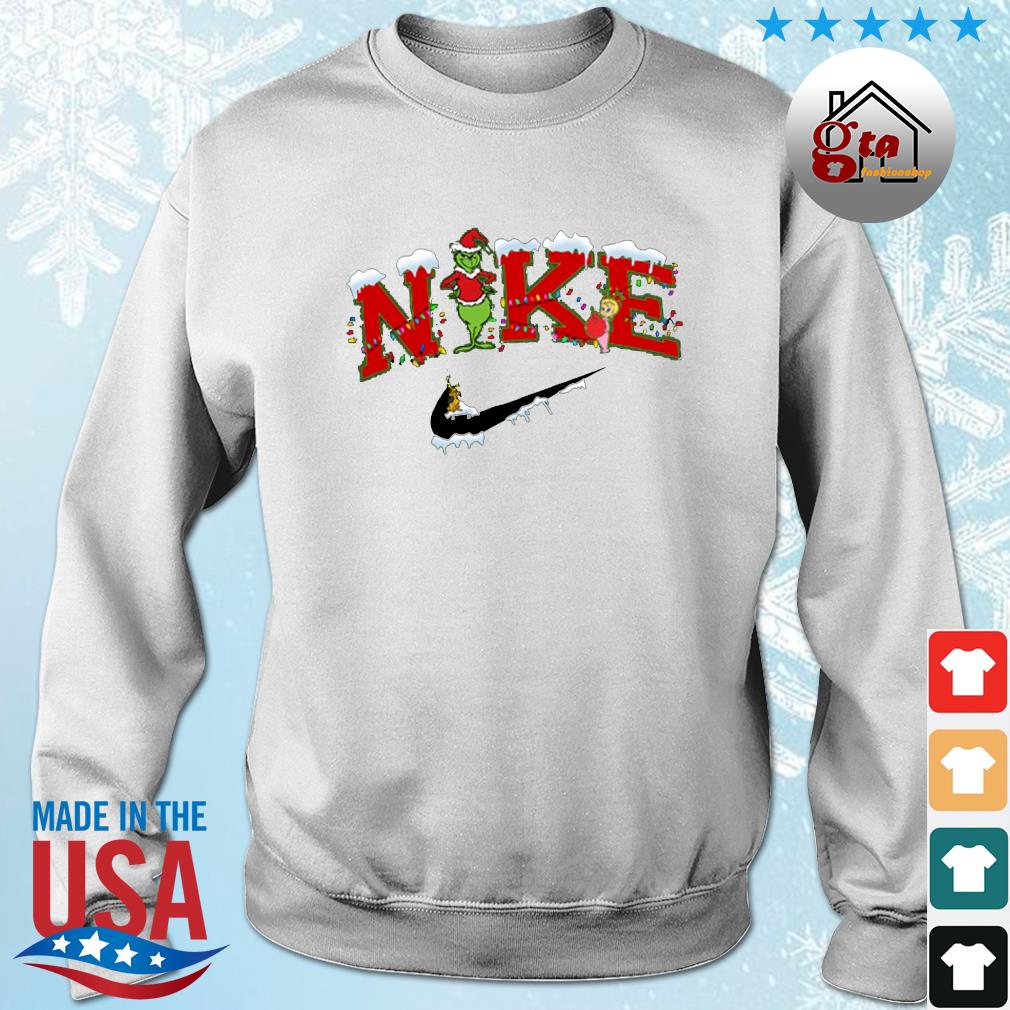 Cheap Red Nike Logo Frozen Grinch Christmas 2022 Sweater