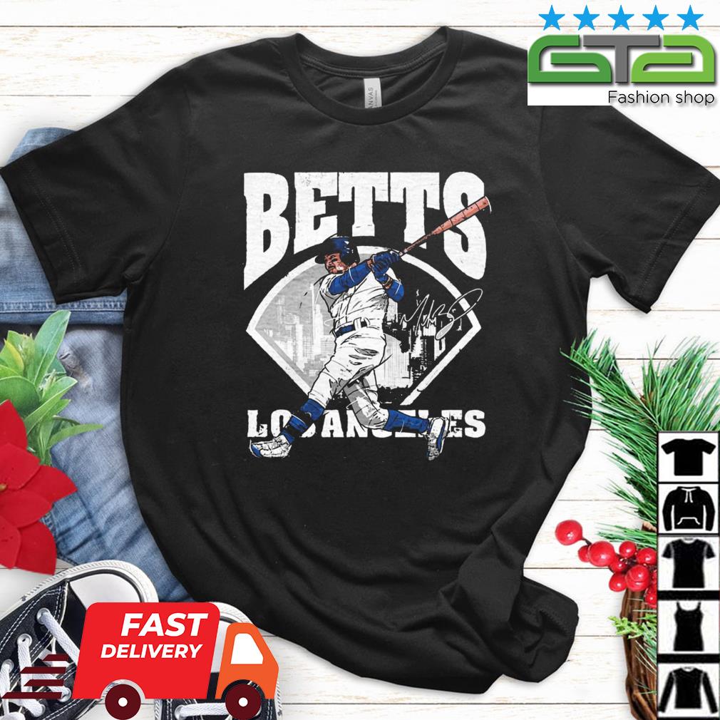 Distressed Design Mookie Betts Field Dodgers Baseball Signature Shirt