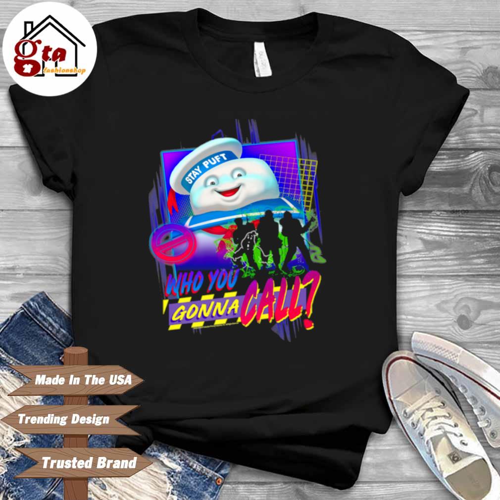 Ghostbusters Who You Gonna Call Retro Neon Poster Shirt