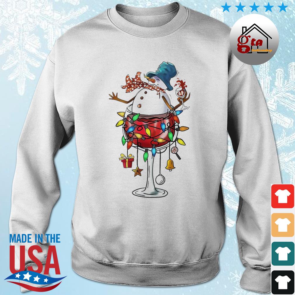 Glass Of Red Wine Snowman Drinker Christmas Sweater