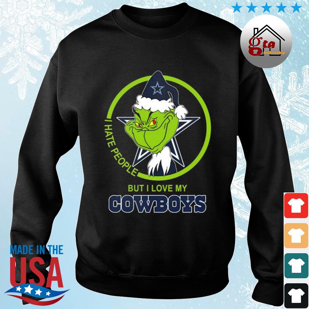 Grinch I Hate People But I Love Dallas Cowboys Christmas 2022 Sweater