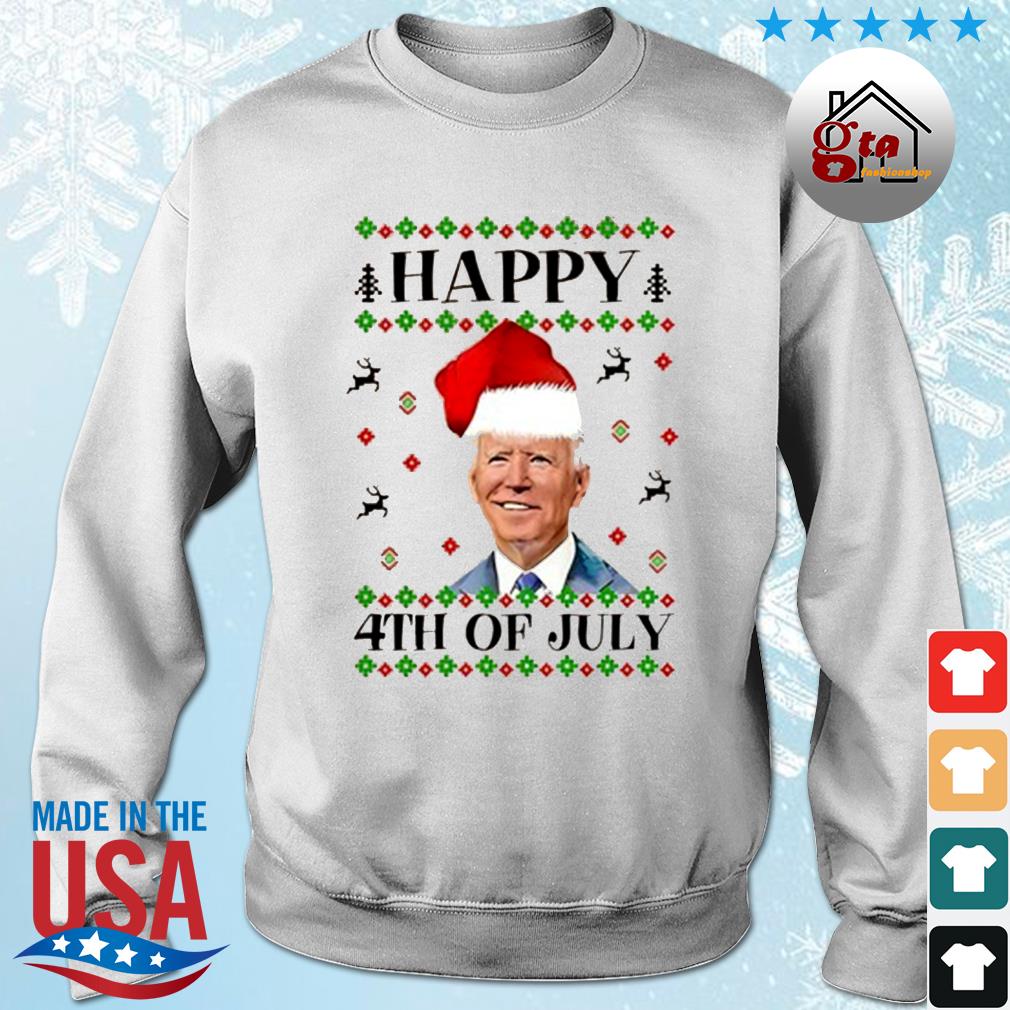 Happy Fourth Of July Christmas Santa Biden Christmas Party 2022 Sweater