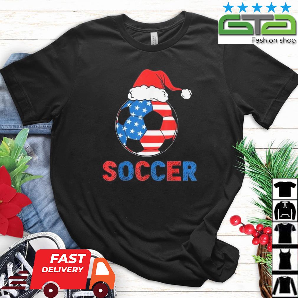 Hat Soccer Usa Flag Christmas Sweater