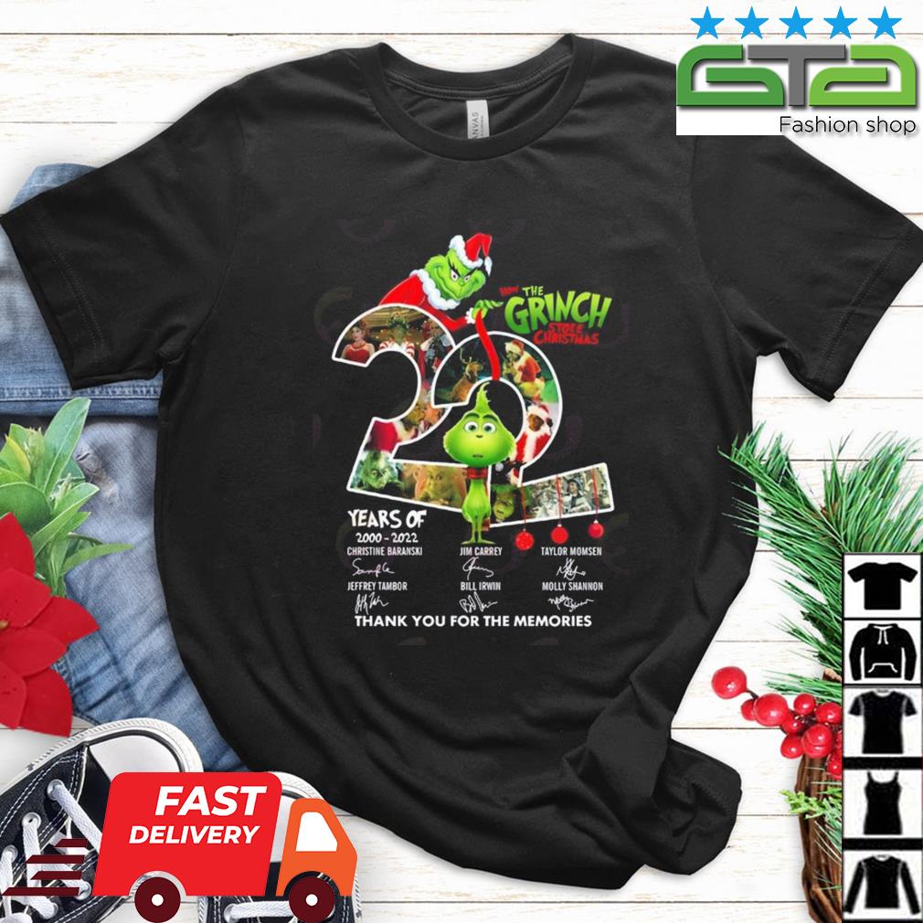 How The Grinch Stole Christmas 22 Years Of 2000 – 2022 Thank You For The Memories Signatures Shirt