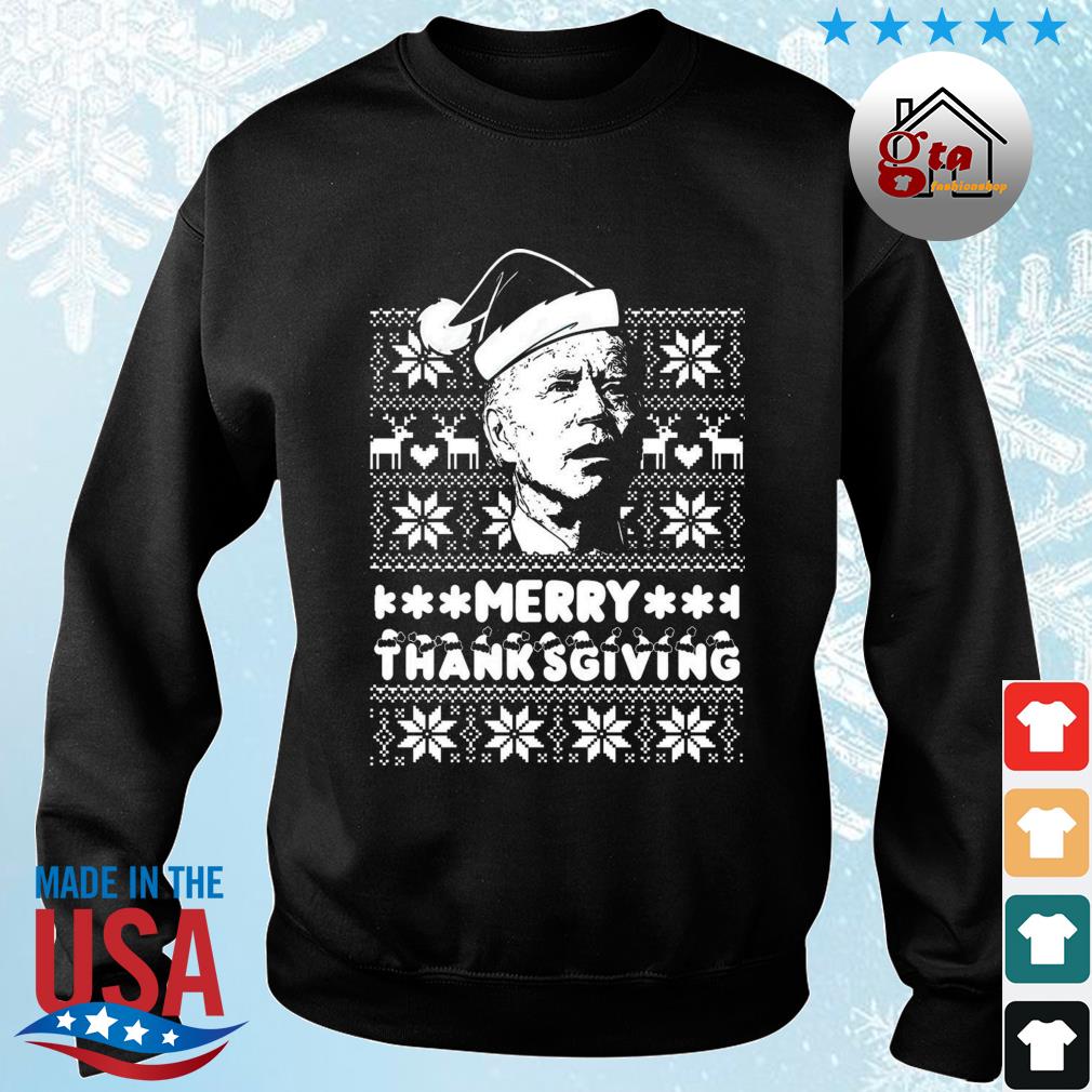 Joe Biden Ugly Christmas Sweater Merry Thanksgiving Happy Holiday 2022 Sweater