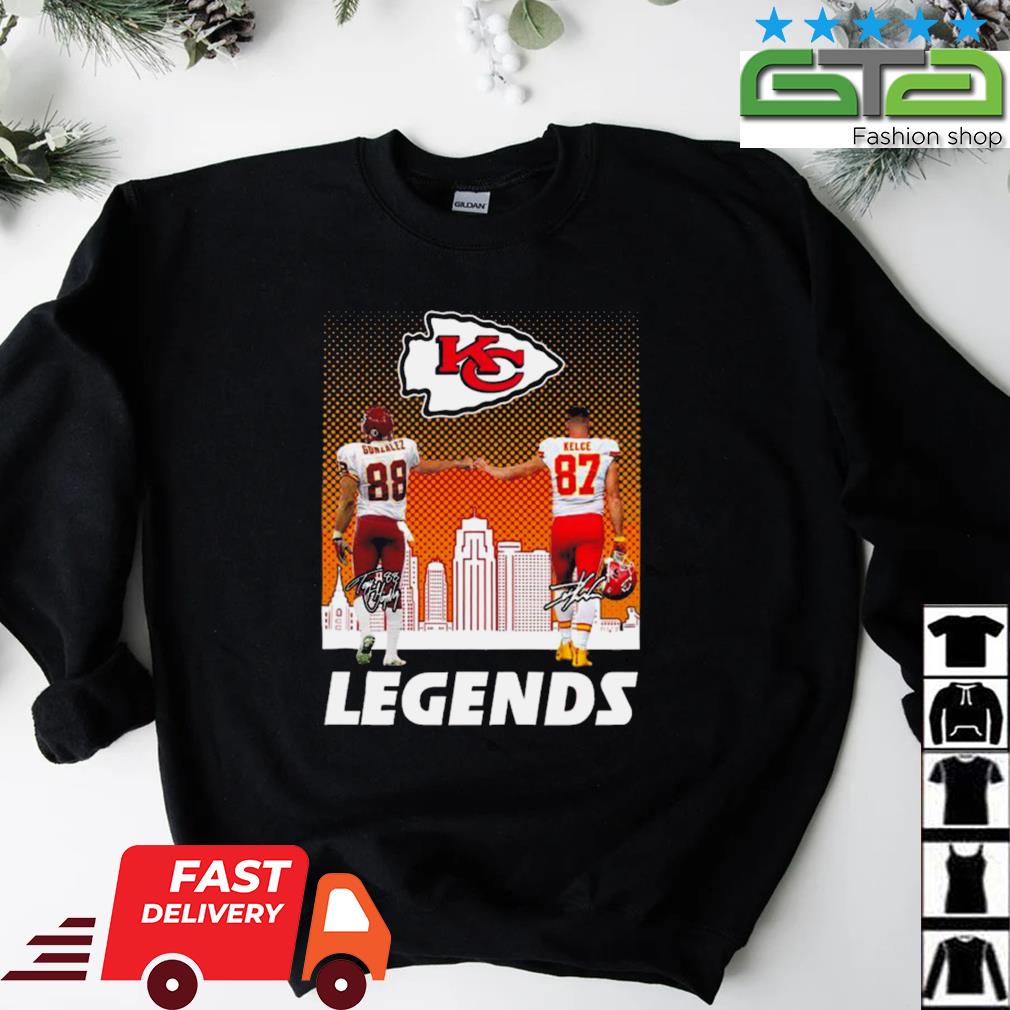 Tony Gonzalez And Travis Kelce Legends Signatures Chiefs Shirt