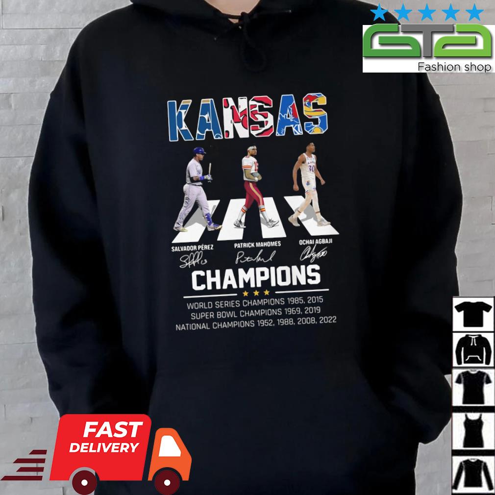 Official Kansas Sport City Ochai Agbaji Patrick Mahomes II and Salvador  Pérez signatures shirt, hoodie, sweater, long sleeve and tank top