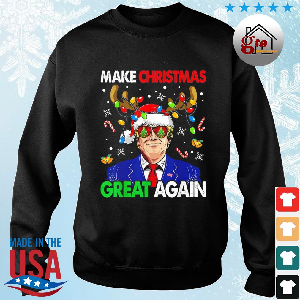 Make Christmas Great Again Funny Trump Ugly Christmas Light 2022 Sweater