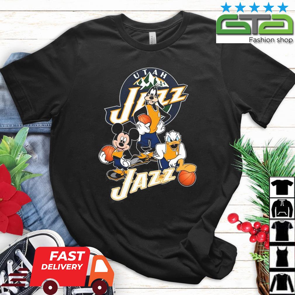 Mickey Goofy Donald Loves Utah Jazz Basketball Fans Shirt
