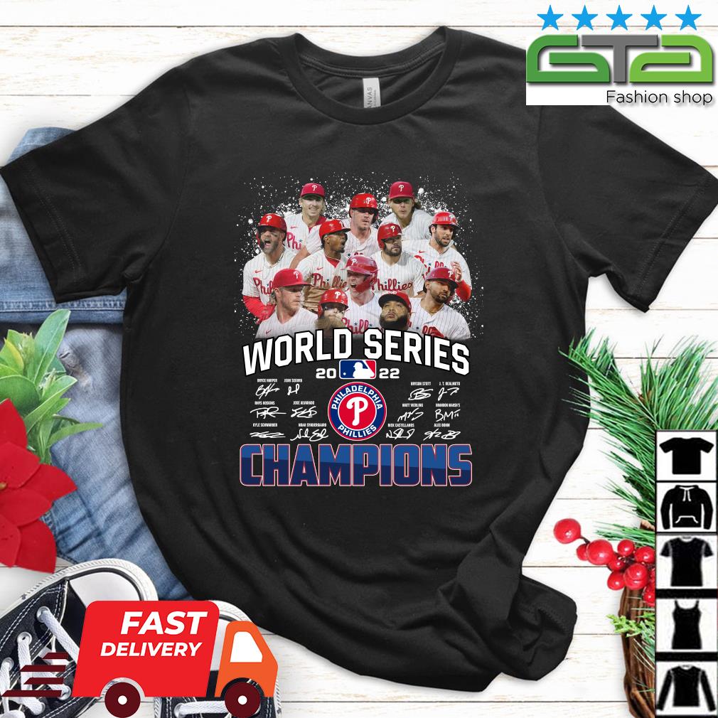 2022 World Series Champions Philadelphia Phillies team signatures shirt,  hoodie, sweater, long sleeve and tank top