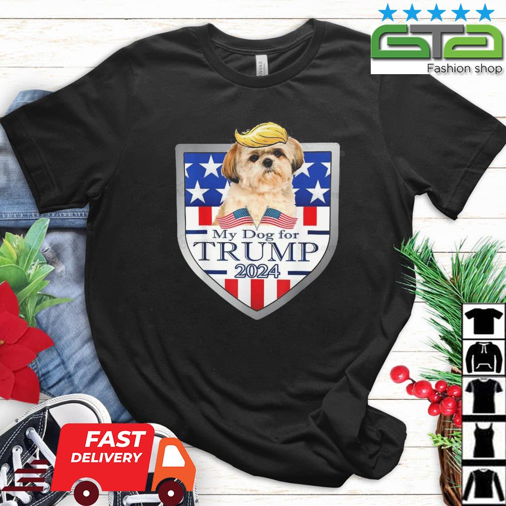 My Dog For Trump 2024 Shih Tzu Dog American Flag Shirt